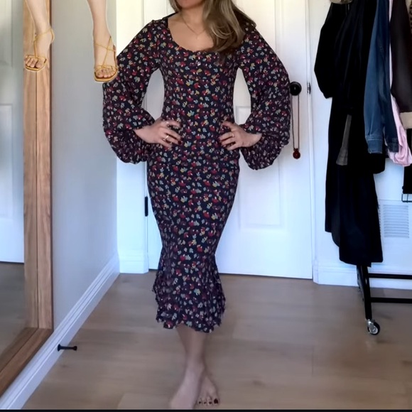 Staud Demi Mushroom Lara Midi Dress - Picture 8 of 8